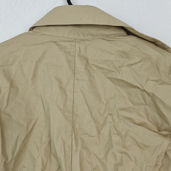 Ronny Kobo Palmer Cotton Poplin Long Sleeve Bare Midriff Tie-Back Tan Top Medium - Picture 12 of 15